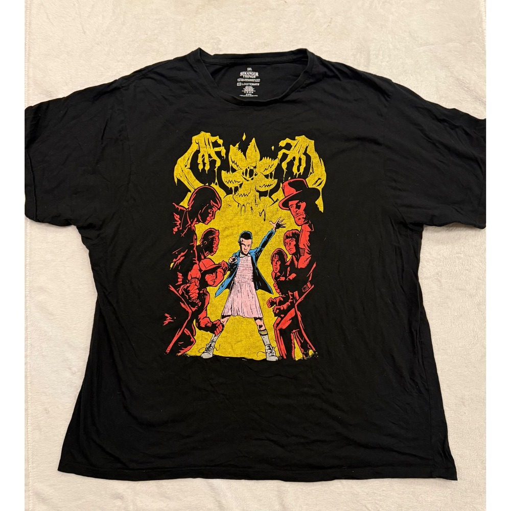 Stranger Things Loot Crate Mens Black Graphic T-Shirt Eleven Demogorgon 3XL/5XL